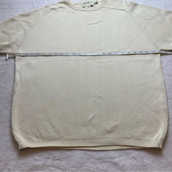 Eddie Bauer Very Pale Yellow Long Sleeve Crew Neck Knit Sweater Size Large - Picture 9 of 11
